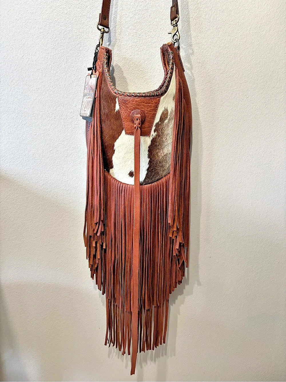American Darling Cowhide Fringe Shoulder Bag NWT